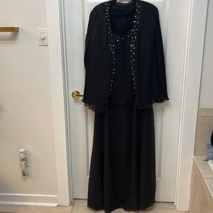 Black evening dress with jacket